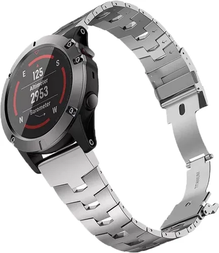 COOVS Correa de reloj de aleación de titanio para Fenix 6X de 22 1.024 in para Garmin Fenix 6 6X Pro 5 5XPlus 935 945 D2 (color plateado, tamaño: