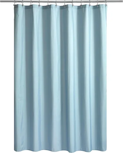 Cortina de ducha impermeable definitiva de tela o forro, TPU transpirable y lavable a máquina, para uso en bañera/estación en hogar y hotel, azul,