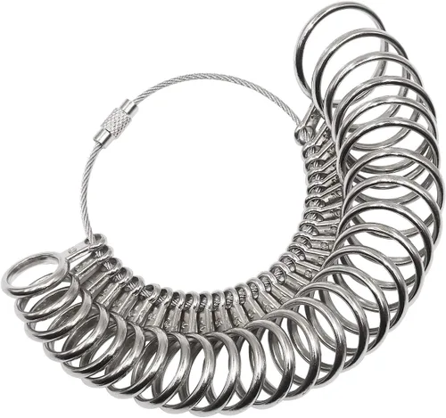 Juego de herramientas de medición para medir anillos de metal, herramienta de medición de anillos para mujeres y hombres, tamaño de EE. UU. 0-13 con