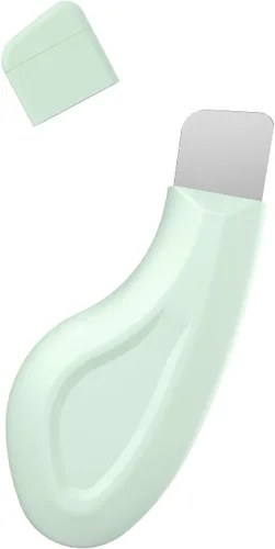 Herramienta removedor de puntos negros, raspador facial de acero inoxidable, espátula manual de piel con cubierta de silicona para nariz, barbilla y