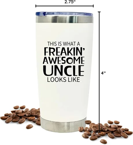 Miniatura 7 de Brooke & Jess Designs Vaso de acero inoxidable aislado al vacío para tíos – Taza de café de viaje grande – Regalos divertidos para tío – Taza