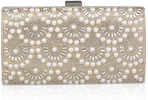Miniatura 5 de veyiina nero Bolsos de noche de fiesta de moda, monederos de embrague de perlas para mujeres y niñas