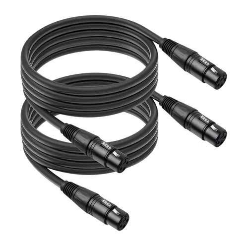 Miniatura 12 de Paquete de 2 cables de micrófono XLR macho a macho de 3 pines, cable de audio equilibrado profesional con cobre sin oxígeno, conectores chapados
