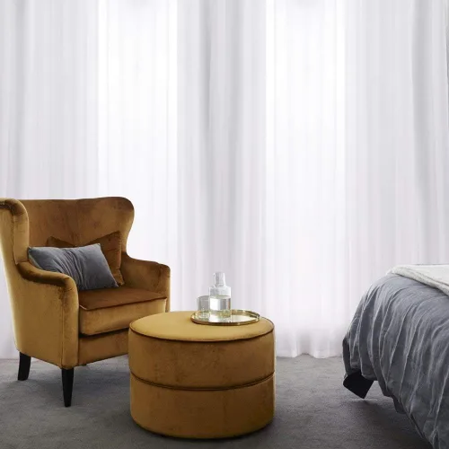 Miniatura 8 de MIULEE - Cortinas transparentes para ventana (2 paneles). Cortinas elegantes., Poliéster & Mezcla de poliéster, Blanco