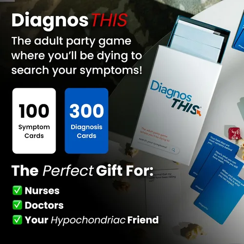 Miniatura 6 de DiagnosThis – Divertido juego de fiesta para hipocondríacos 300 diagnósticos y 100 tarjetas de síntomas para frikis de la medicina, hipocondríacos