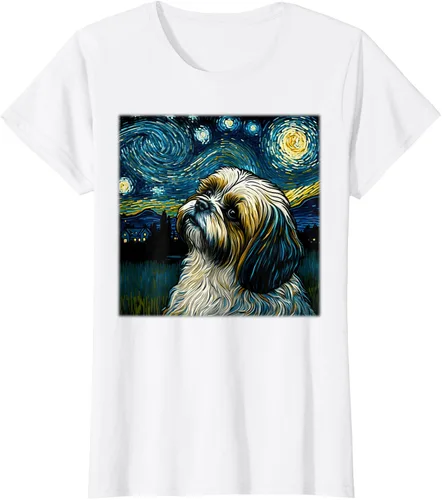 Miniatura 17 de Camiseta Surrealism Starry Night Shih Tzu Dog