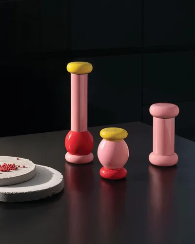 Miniatura 3 de Alessi MP0210 Molinillo de sal, pimienta y especias en madera de haya, colección de 100 valores rosa