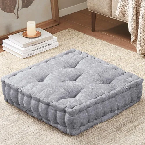 Miniatura 2 de Intelligent Design Azza Almohada de Piso, Cojines Grandes para Sentarse para Adultos, Almohada de Piso para Meditación o Yoga, Chenille Lustroso