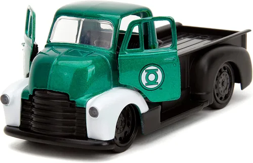 Miniatura 7 de Jada DC Comics 1:32 1952 Chevrolet COE Pickup - Coche fundido a presión y figura de linterna verde de 1.65 pulgadas, juguetes para niños y adultos