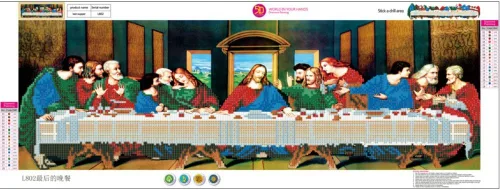 Miniatura 2 de pigpigboss The Last Supper - Kit de arte de pintura de diamantes de imitación 5D DIY religión por números para adultos, principiantes, decoración