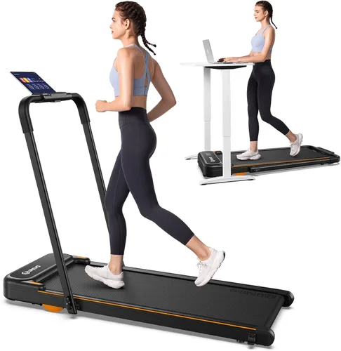Miniatura 14 de UREVO Strol 2E Smart 2-in-1 Folding Treadmill, Compact Walking Pad with Safety Handle, Plug and Play, Standing Desk Treadmill with Dual LED Display