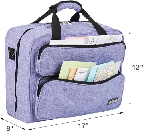 Miniatura 5 de Homest - Estuche de transporte para máquina de coser; bolso universal con correa para el hombro, compatible con Singer, Brother, Janome, morado