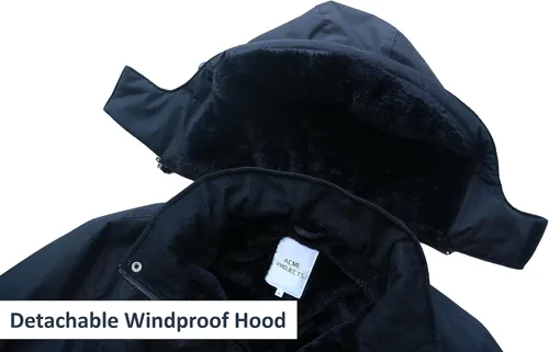 Miniatura 6 de Acme Projects Chaqueta de esquí impermeable y transpirable para hombre, con forro polar, abrigo cálido de invierno con capucha desmontable 236.220