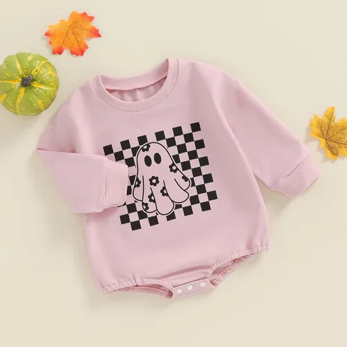 Miniatura 57 de FYBITBO Traje de Halloween para recién nacido, niña y niño, espeluznante temporada, mameluco con burbujas para otoño, Halloween, ropa de bebé