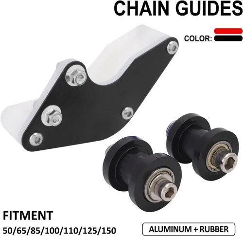 Miniatura 2 de Dirt Pit - Guía de cadena de bicicleta + ruedas de rodillos de cadena de aluminio para SSR 110 125 Apollo RFZ Coolster XR CRF KLX TTR SDG125 50 65