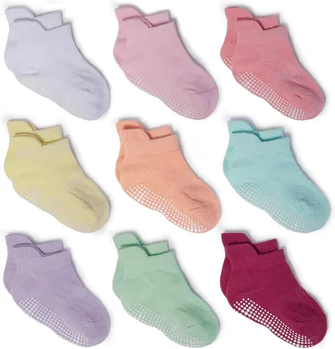 Calcetines tobilleros antideslizantes Zaples para bebés con suelas antideslizantes para bebés, niños pequeños, niños y niñas