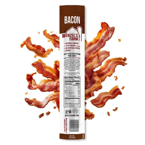 Miniatura 4 de Wenzel's Farm Palitos de tocino y carne de res │ Palitos de aperitivos │ Sabrosos, Ahumados naturales │ Alto en proteínas, bajo en carbohidratos │