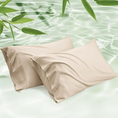 Miniatura 23 de Bedsure Juego de 2 fundas de almohada frescas de tamaño queen, rayón derivado de bambú, transpirables y suaves como la seda con cierre de sobre, 13