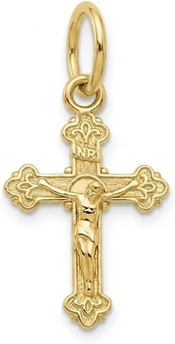 Colgante de crucifijo de oro – 10 quilates de oro macizo – Colgante de cruz – Joyería de cruz religiosa Pequeño
