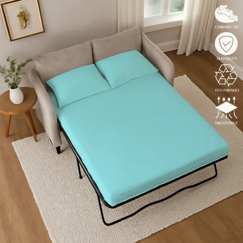 Miniatura 4 de Yarns of Cotton Juego de sábanas para sofá cama de 4 piezas, 100% microfibra cepillada, ultra suave, transpirable y cómoda, se adapta fácilmente a