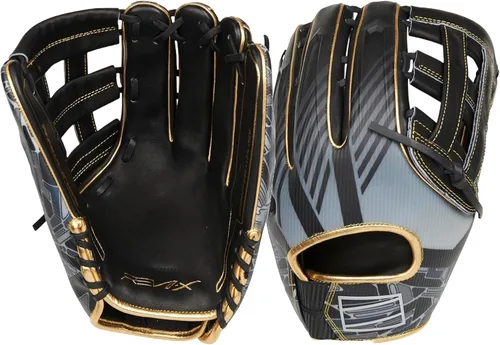 Miniatura 12 de Rawlings Guante de béisbol REV1X Negro/dorado 2 piezas de tela sólida