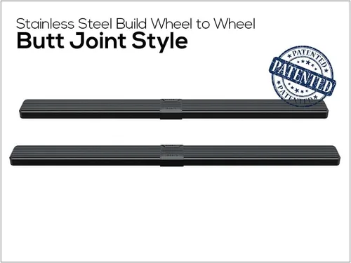 Miniatura 4 de APS Estribos de rueda a rueda con recubrimiento en polvo negro de 5 pulgadas, escalones laterales compatibles con Nissan Titan 2004-2025 Crew Cab