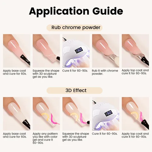 Miniatura 7 de RARJSM Gel de escultura 3D para diseños de arte de uñas, DIY Nail Charms Pegamento de diamantes de imitación 3D Nail Craving GelPolish Pintura