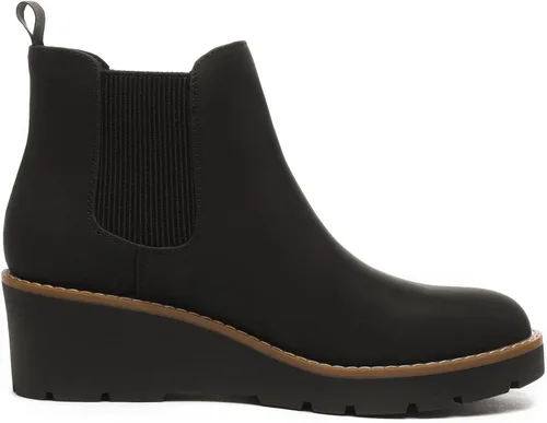 Miniatura 2 de Athlefit - Botines Chelsea, para mujer, de cuña, elásticos, con plataforma, suela dentada, sin cordones