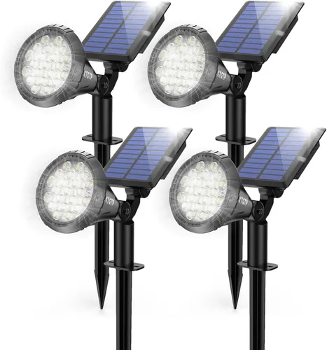 Miniatura 11 de Focos Solares Al Aire Libre Cambio De Color, Luces De Mástil De Bandera Ajustables 180°, Luces De Jardín Solares Impermeables IP67, Luces De Pared
