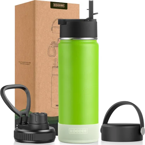 Miniatura 104 de koodee Insulated Water Bottle, 32 oz Stainless Steel Double Wall Vacuum Wide Mouth Sport Bottle with Leakproof Spout Lid (Navy)
