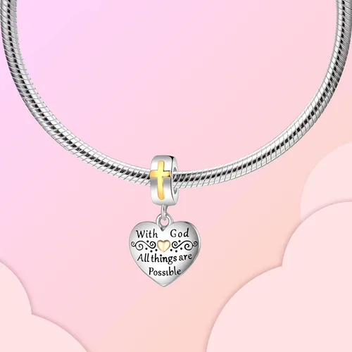 Miniatura 2 de LUXILLA Abalorio de plata de ley 925 para madre, hija, abuela, para familia, amor, madre, hija, abuela, para pulseras, collares, dijes, abalorios