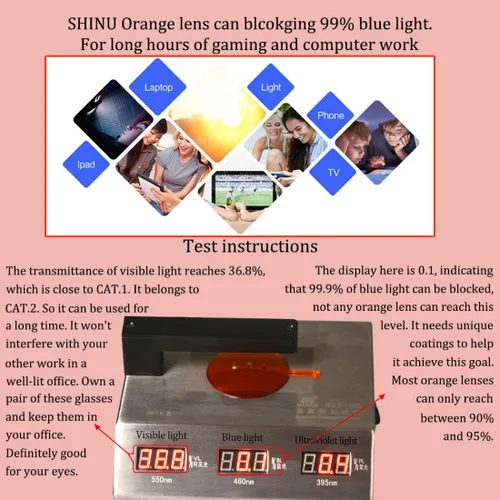 Miniatura 5 de SHINU Gafas de luz azul Lente amarilla Visión nocturna Lente naranja Gafas de luz azul Gaming