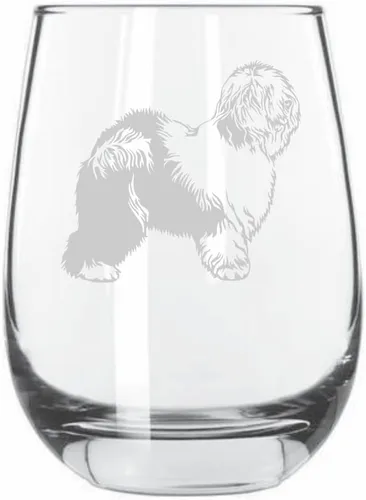 Miniatura 25 de Sakhalin Husky Dog - Copa de vino grabada personalizada de 15.25 onzas sin tallo