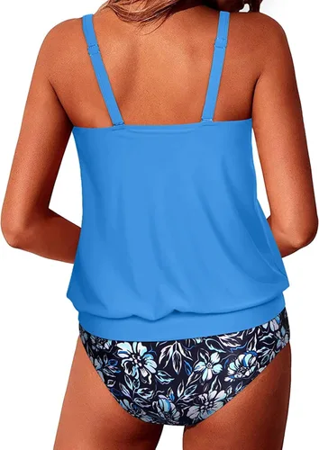 Miniatura 2 de Yonique - Trajes de baño tipo blusón, estilo tankini y de dos piezas, para mujer, diseño modesto y con ajuste holgado