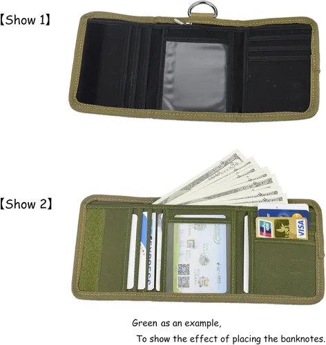 Miniatura 3 de JEMINAL - Cartera corta de lona con anillo de metal