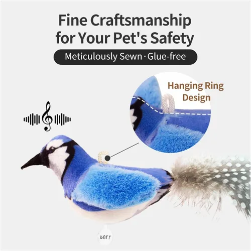 Miniatura 5 de Juguetes para gatos con hierba gatera, para aliviar el aburrimiento y aliviar los dientes y patadas, juguetes interactivos con sonido de chirrido