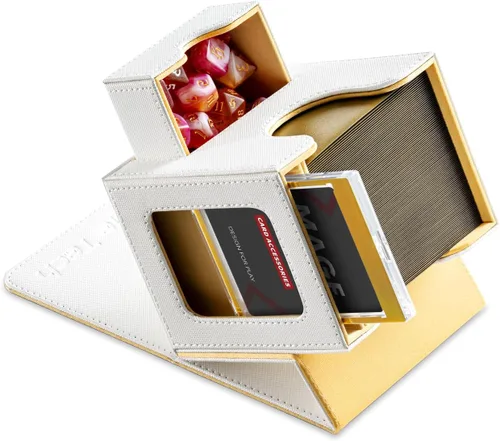 Miniatura 17 de Mage Tech Caja de cartas para MTG Commander, diseño patentado, pantalla Commander, se adapta a 100 tarjetas de doble manga, ladrillo de tarjetas