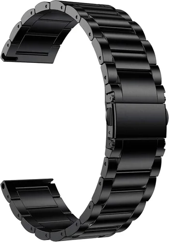 Miniatura 2 de Lamshaw Compatible con correas Ticwatch E3, correa de repuesto de metal de acero inoxidable compatible con Ticwatch E3 Smart Watch Negro