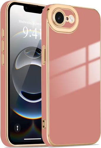 Miniatura 109 de Lafunda Diseñada para iPhone 13 Pro, fundas lujosas con chapado lindo para mujeres y niñas, elegante borde dorado, a prueba de golpes, TPU con funda