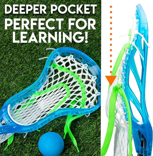 Miniatura 7 de Franklin Sports Juego Mini de Palo de Lacrosse + Bola para Niños - Palo de Lacrosse Plástico Venom para Principiantes - Juego Perfecto para Niños +