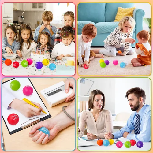 Miniatura 6 de SHQDD Bolas de estrés para adultos, 8 juguetes de espuma para aliviar el estrés para niños y adultos, bolas de apretar a granel para alivio