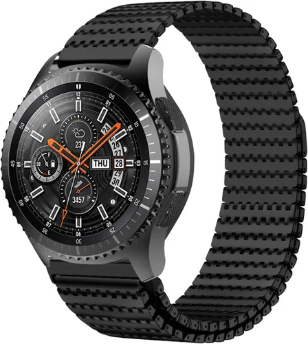Miniatura 10 de Compatible con Galaxy Watch 1.811 in/Galaxy Watch 3 1.772 in/Gear S3 Frontier Classic Band 0.866 in Acero inoxidable malla metálica Loop Correa