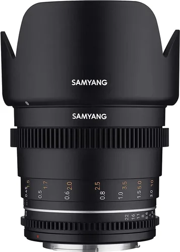 Samyang Lente Cine de marco completo T1.5 VDSLR MK2 de 1.969 in para Canon RF, enfoque manual de alta velocidad, iris de 9 cuchillas, vidrio ultra