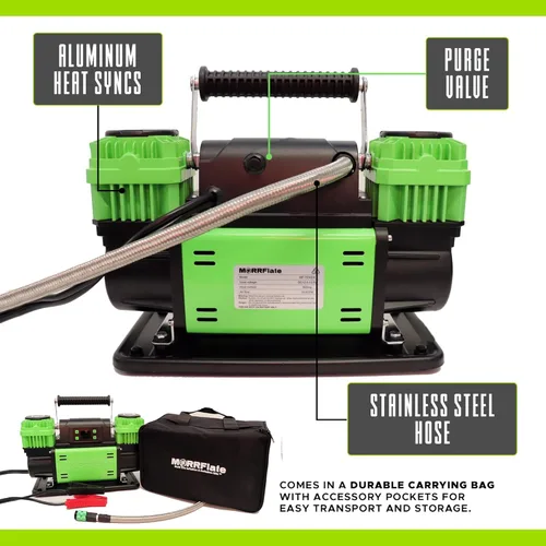 Miniatura 4 de MORRFlate TenSix PSI Pro - Compresor de aire de 12 V, compresor portátil de doble cilindro todoterreno de 10.6 CFM con tecnología PSI Pro, manguera