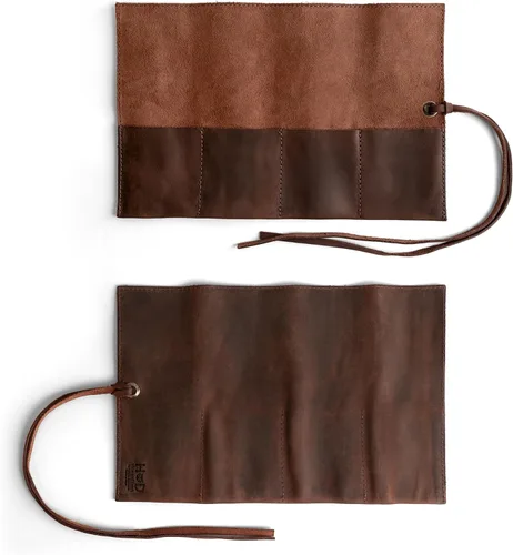 Miniatura 13 de Hide & Drink, Organizador de rollos de reloj de cuero hecho a mano de cuero de grano completo, con capacidad para hasta 4 relojes, fácil de llevar