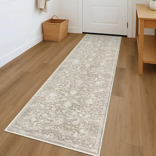 Miniatura 83 de KILOCOCO Alfombra lavable de 2 x 3 para entrada, estampado floral vintage, suave, antideslizante, azul, alfombras de cocina, tapete