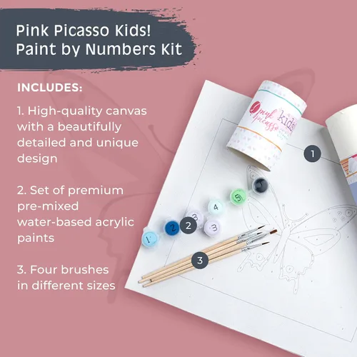 Miniatura 2 de Pink Picasso Kits de pintura por números para niños de 8 a 12 años Kit de manualidades para niños principiantes de bricolaje, pintura acrílica