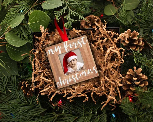 Miniatura 4 de Pearhead Adorno de huella de mano y huella de bebé de arcilla, primer Navidad del bebé, kit de recuerdos para recién nacido, regalo para llenar