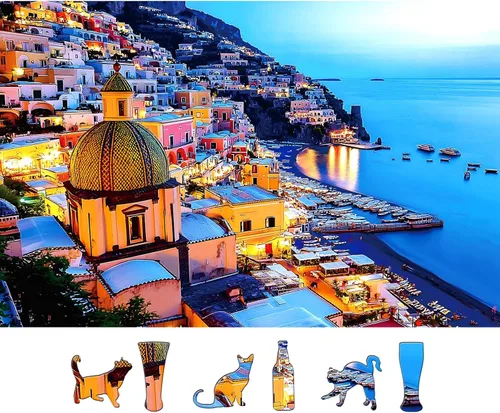 Miniatura 44 de MINIWAN Rompecabezas de 300 piezas de la Costa Amalfi, rompecabezas de alta calidad para adultos, estilo rústico, 17 x 11 pulgadas Premium Jigsaw