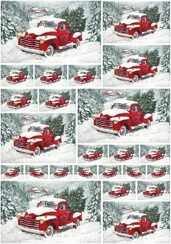 Miniatura 12 de Papel de arroz para Decoupage A4 Feliz Navidad (Cara de Papá Noel Rosa - 2 hojas)